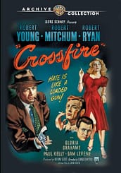 Crossfire (1947) starring Robert Young, Robert Mitchell, Robert Ryan, Sam Levene