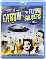 Earth vs. the Flying Saucers (1956), starring Hugh Marlow, Joan Taylor , special effects by Ray Harryhausen