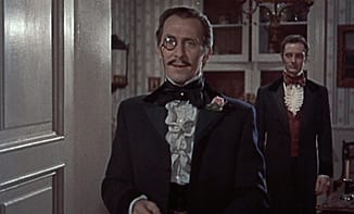 Peter Cushing as Dr. Franck, Frankenstein's new alias -- and new body as well