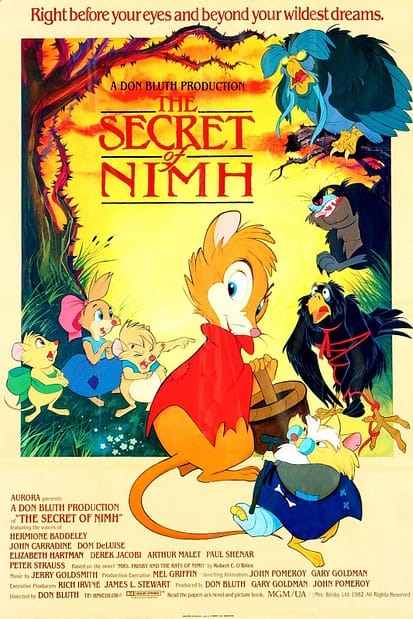 The Secret of NIMH (1982) starring Elizabeth Hartman, Peter Strauss