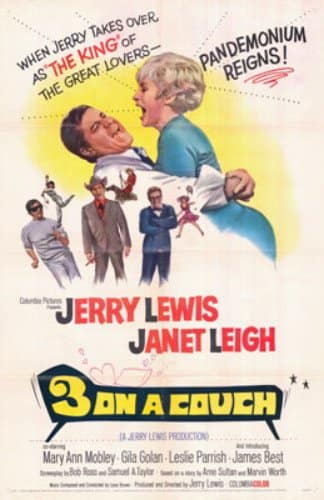 Three on a Couch (1966) starring Jerry Lewis, Janet Leigh, James Best