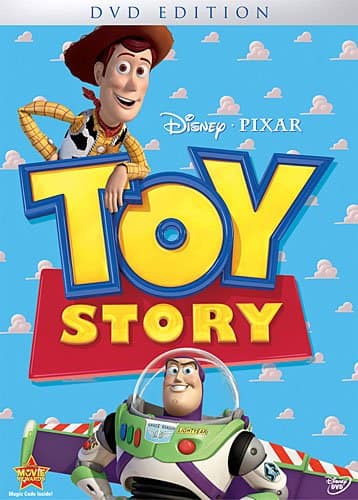 Toy Story starring Tim Allen, Tom Hanks, Don Rickles, Wallace Shawn, by John Lasseter