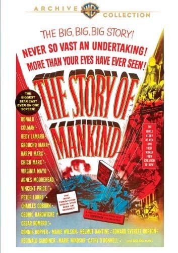 The Story of Mankind (1957) starring Vincent Price, Ronald Colman, Cedric Hardwicke, the Marx Brothers (Groucho, Chico, Harpo), and many more