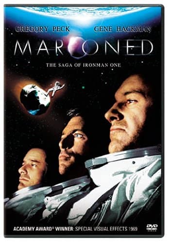 Marooned (1969) starring  Gregory Peck, David Janssen, Richard Crenna, James Franciscus, Gene Hackman, Mariette Hartley