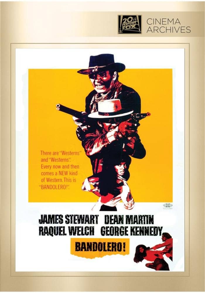 Bandolero! starring Jimmy Stewart, Dean Martin, Raquel Welch, George Kennedy