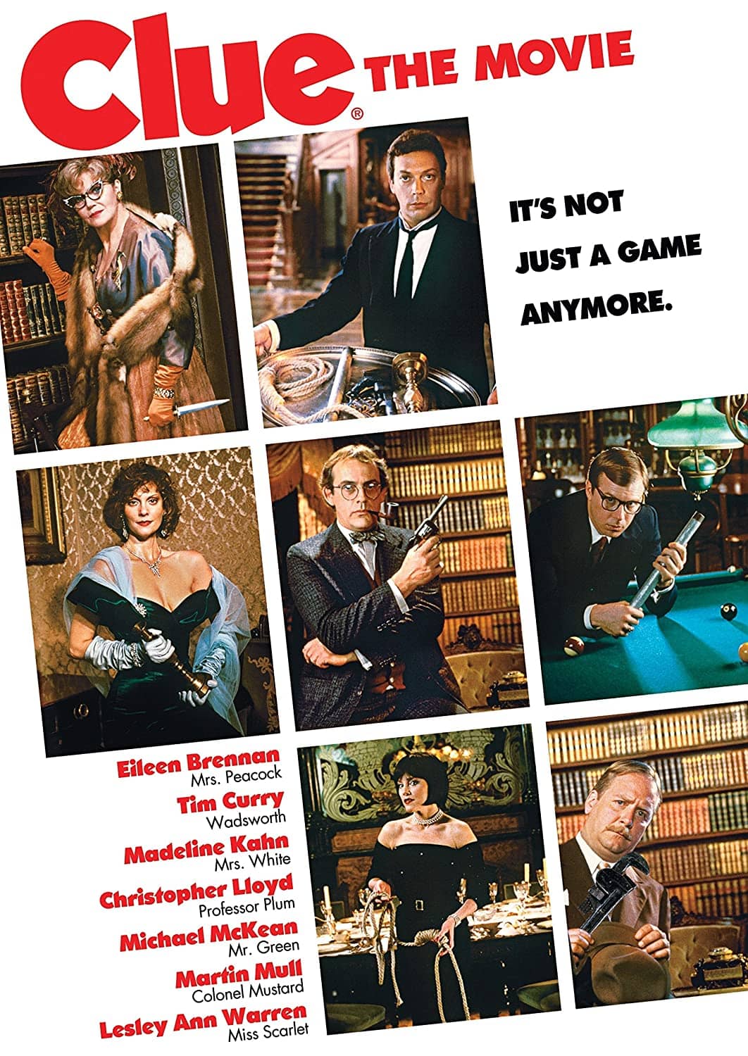 Clue (1986) starring Eileen Brennan, Tim Curry, Madeline Kahn, Christopher Lloyd …