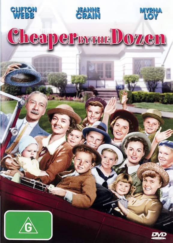 Cheaper by the Dozen starring Clifton Webb, Myrna Loy, Jeanne Crain, directed by Walter Lang