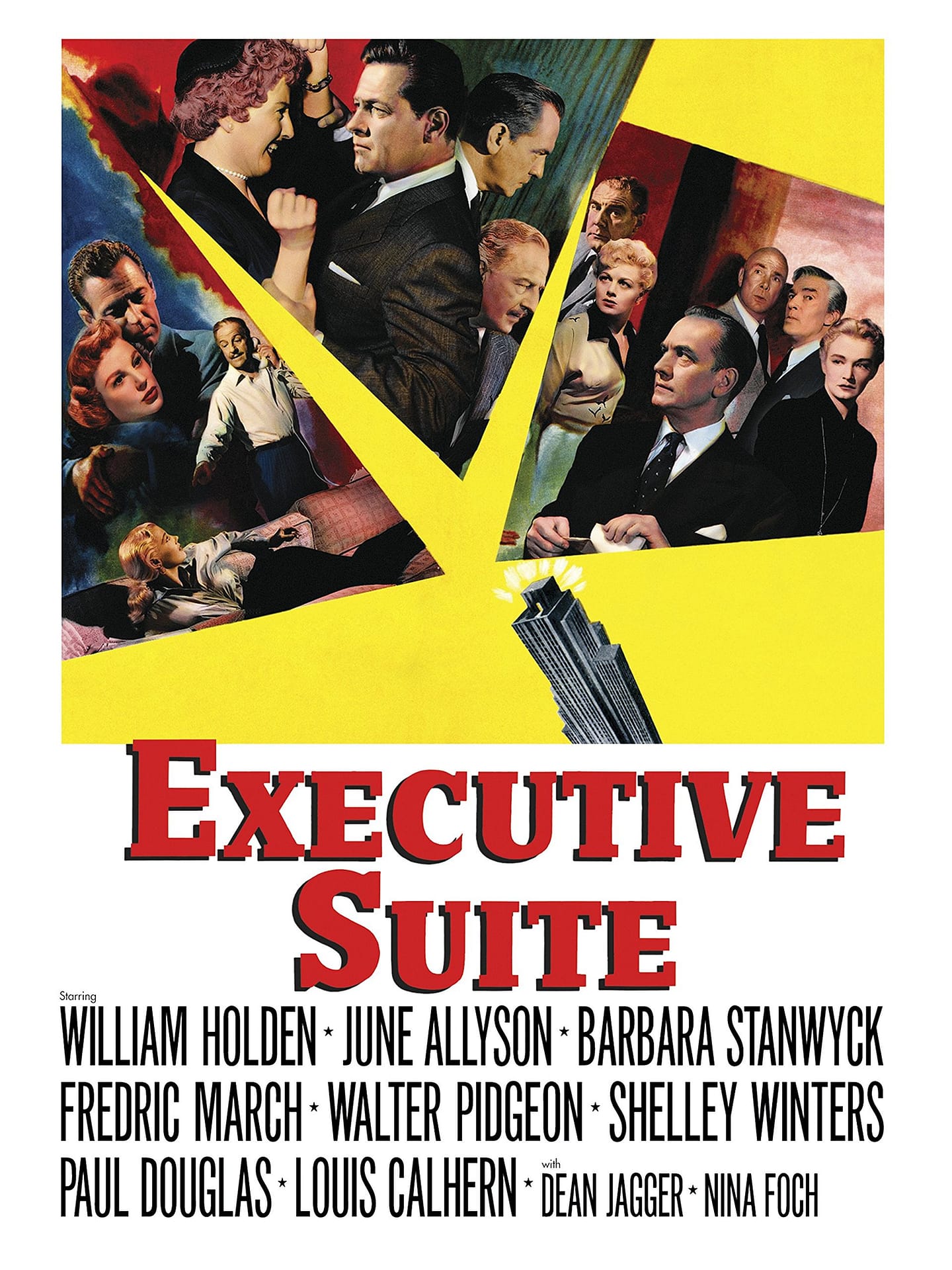 Executive Suite (1954) starring William Holden, June Allyson, Barbara Stanwyck, Frederic March, Walter Pidgeon